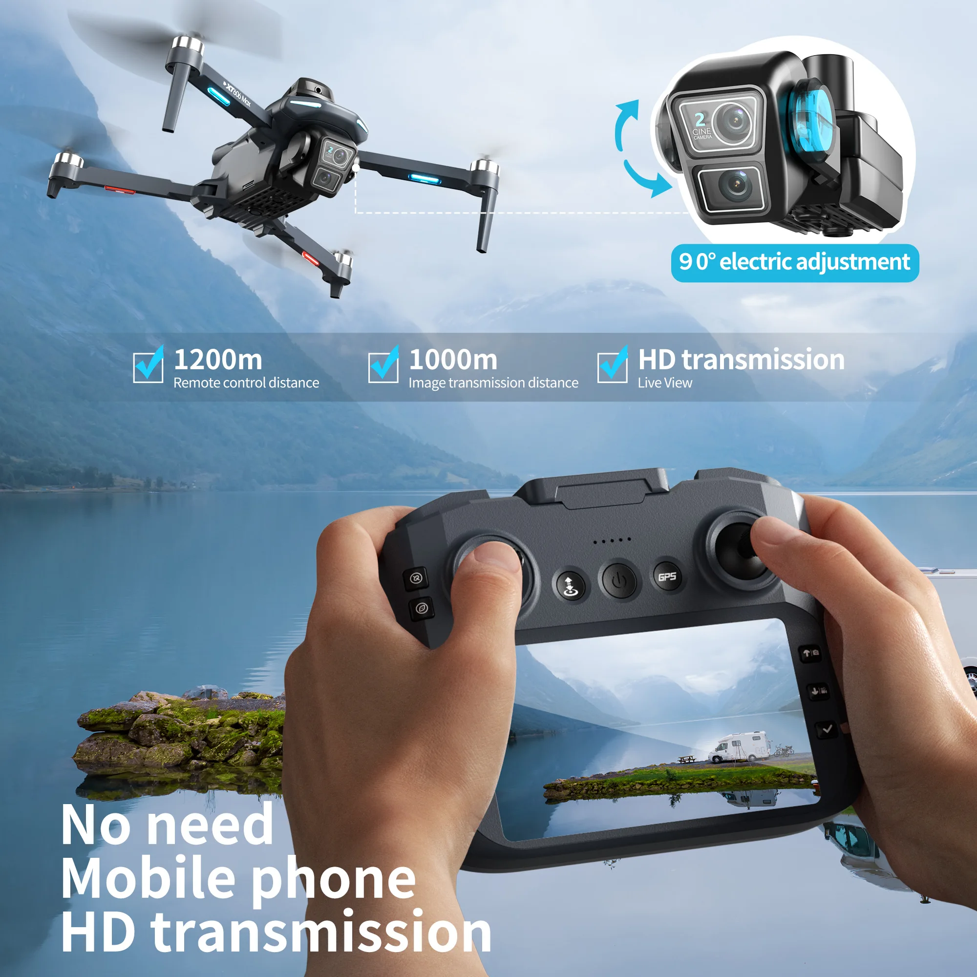 Дрон Lenovo XT606 MAX GPS с ка – обзор и цена Drone Gps Mount